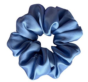Scrunchie de Cetim Anti Frizz - Xuxinha Cor Azul Bebê