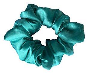 Scrunchie de Cetim Anti Frizz - Xuxinha Cor Verde