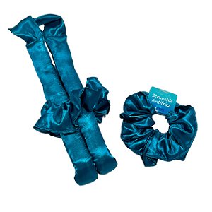 Modelador de Cachos e Ondas em Cetim (heatless curls)  - Cachos Sem Calor e sem Danos Cor: Azul Turquesa