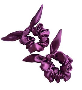 Scrunchie de Cetim Lacinho Anti Frizz- Fúcsia