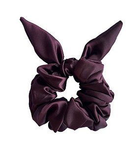 Scrunchie de Cetim Lacinho Anti Frizz- Vinho