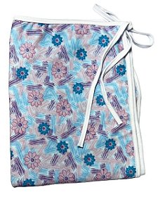 Toalha  Para  Fitagem 100% Algodão Floral Azul e Rosa