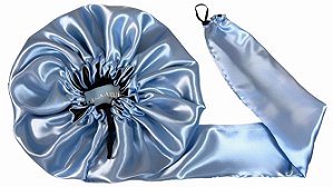 Touca Difusora Secadora Dupla Face Premium Azul Bebê e Preto
