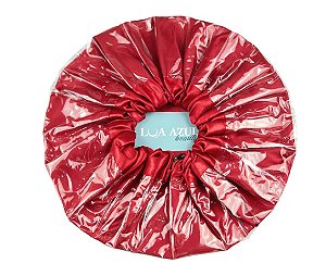Touca de Cetim para Banho 2 em 1 Hidratação Reconstrução Tratamento Capilar Antifrizz Cor Vermelho