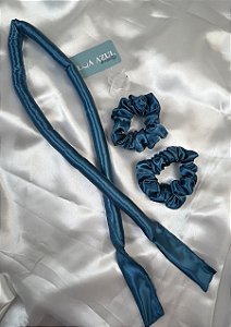 Modelador de Cachos Slim - Cachos Sem Calor e sem Danos Cor: Azul Turquesa ( Nova Tonalidade)