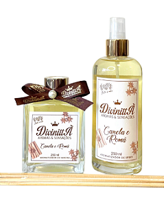 Kit Aromatizador Spray e Varetas - Canela e Romã