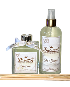 Kit Aromatizador Spray e Varetas - Chá Branco
