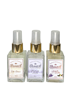 Trio de Kit Mini Spray 30ml - Prados de Inverno - Chá Branco - Lavanda e Vanilla