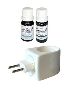 Kit Difusor de Tomada e Óleo Aromático - 2 óleos de 10 ml