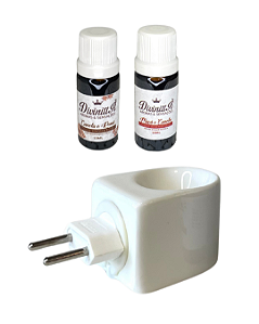 Kit Difusor de Tomada e Óleo Aromático - 2 óleos de 10 ml