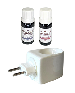 Kit Difusor de Tomada e Óleo Aromático - 2 óleos de 10 ml