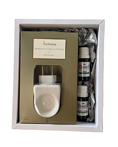 Kit Presente Difusor de Tomada e 2 Óleos Aromáticos - Bamboo e Capim Limão