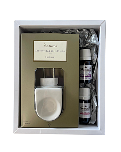 Kit Presente Difusor de Tomada e 2 Óleos Aromáticos - Pitanga e Flores e Flor de Cerejeira