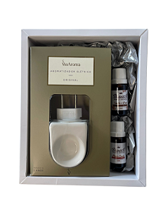 Kit Presente Difusor de Tomada e 2 Óleos Aromáticos - Canela e Romã e Maçã e Canela