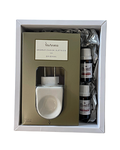 Kit Presente Difusor de Tomada e 2 Óleos Aromáticos - Cereja e Avelã e Lavanda e Vanilla