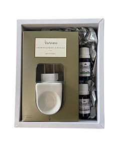 Kit Presente Difusor de Tomada e 2 Óleos Aromáticos - Capim Limão e Prados de Inverno