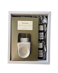 Kit Presente Difusor de Tomada e 2 Óleos Aromáticos - Lavanda e Vanilla e Prados de Inverno