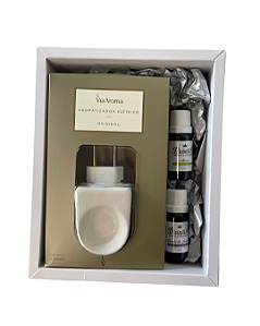 Kit Presente Difusor de Tomada e 2 Óleos Aromáticos - Alecrim e Prados de Inverno