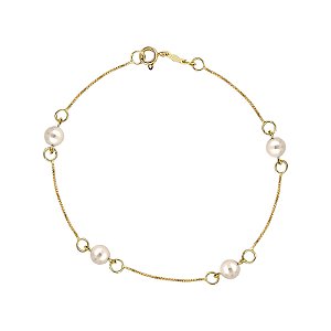 Pulseira de  Pérola com Veneziana Ouro 18k