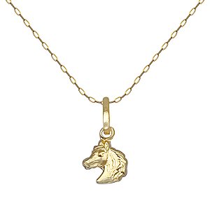 Corrente com Pingente Cavalo de Ouro 18k