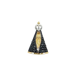 Pingente Nossa Senhora Aparecida  em Ouro 18K Média