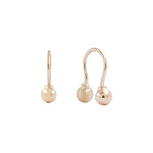 Brinco Anzol 14mm Ouro 18k-Teen ou adulto