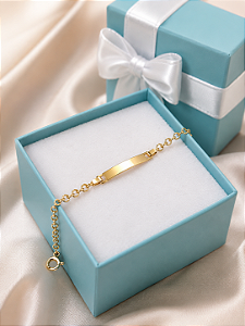 Pulseira em Ouro 18k Chapinha Malha Portuguesa Reforçada