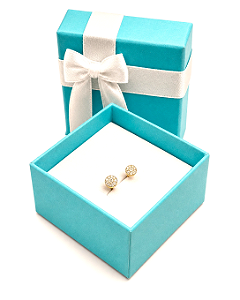 Brinco em Ouro 18k Flor com Zircônias