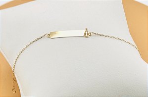 Pulseira Chapinha em Ouro 18k Aparecida