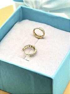 Argola de Trava Baby em Ouro 18k com Ródio Branco