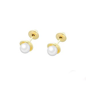 Brinco  de Pérola Roseta Lisa Baby 3.00mm