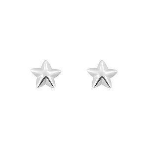 Brinco Estrela de Ouro Branco 18K