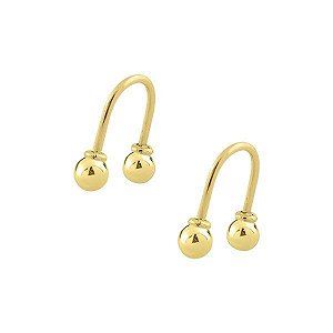 Brinco Anzol em Ouro 18k de Bolinha 3mm