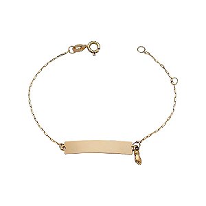 Pulseira de Chapinha com Figa Ouro 18k Unissex