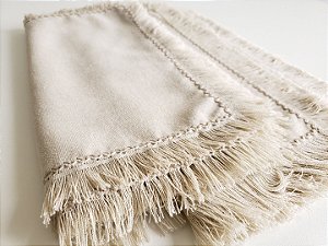 Guardanapo coquetel linho franjas 4 pçs 33 X 33 cm.