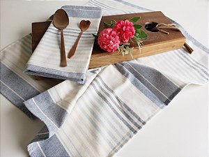 guardanapo de tecido algodão listrado . 06 pcs