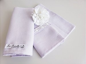 Kit guardanapos cambraia de linho  12 lugares 42 x 42 cm