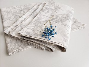 Kit guardanapos cambraia de linho 06 lugares 52 x 47 cm