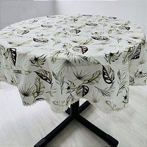 Toalha de mesa redonda 140 cm algodão