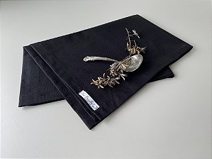 Caminho de mesa linho preto 200 x 50 cm