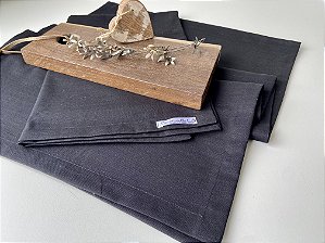 Caminho de mesa básico linho preto