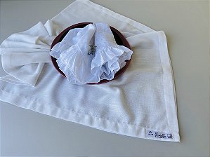 Caminho de mesa linho misto branco