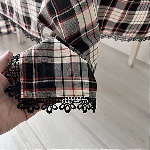 Toalha de mesa xadrez  mesa posta inverno