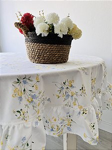 Toalha de mesa redonda floral