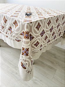 Toalha de mesa linho estampado 300 x 150 cm