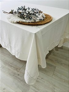 Toalha linho branca  290 x 180 cm