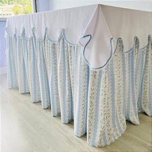 Toalha mesa festa batizado 320 x 90 x 90 cm