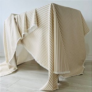 Toalha linho listrado 460 x 150 cm