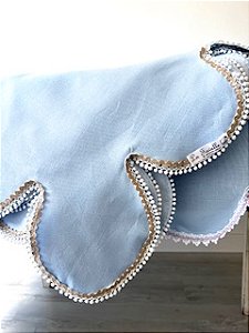 Toalha mesa sobrepor azul claro 380 X150 cm