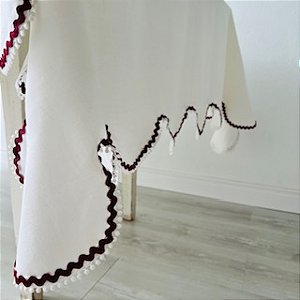 Toalha de mesa sobrepor branca 390 x 150 cm